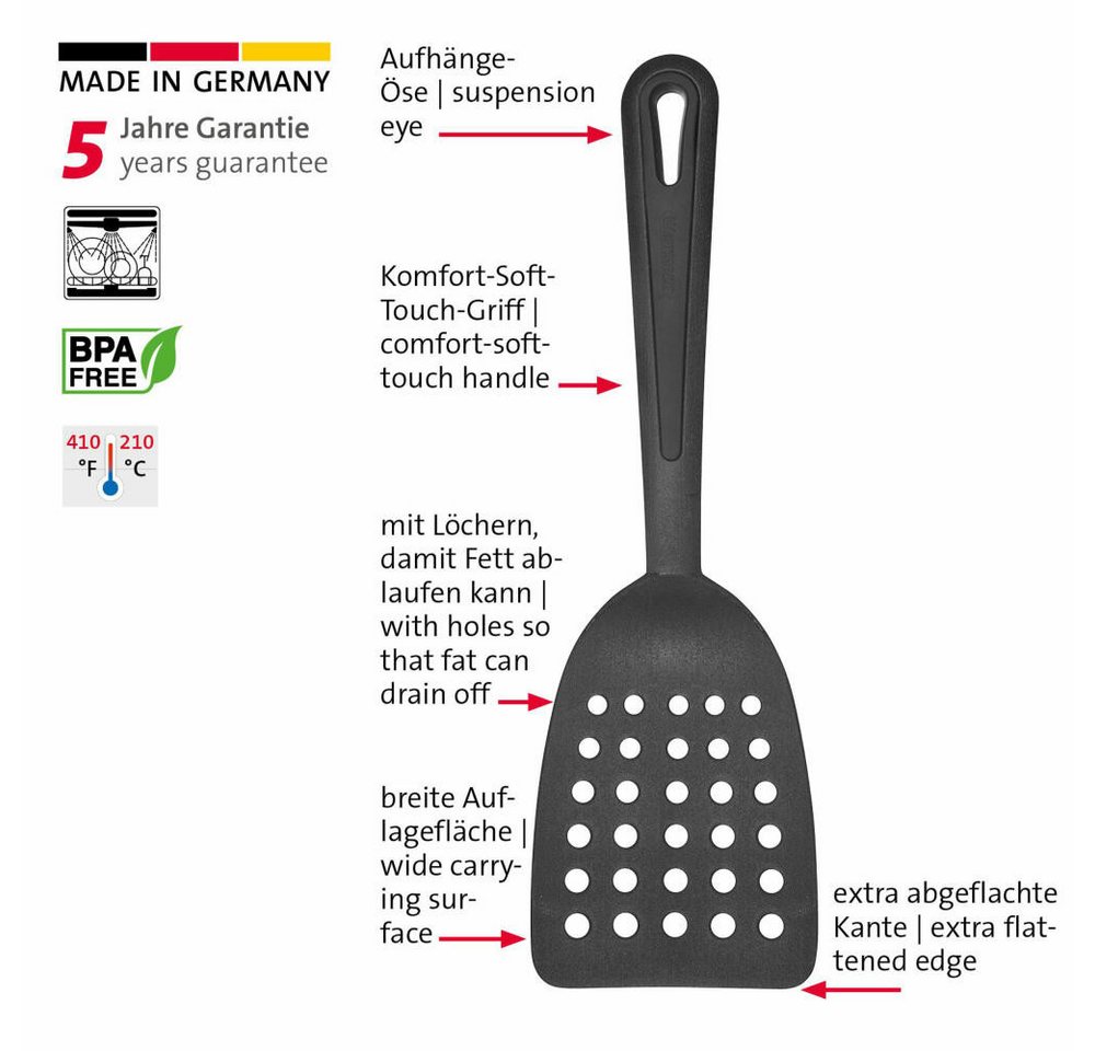 WESTMARK Pfannenwender 2 Stück, Breite Auflagefläche und speziell abgeflachte Kante, Gentle – Bild 4 von 5