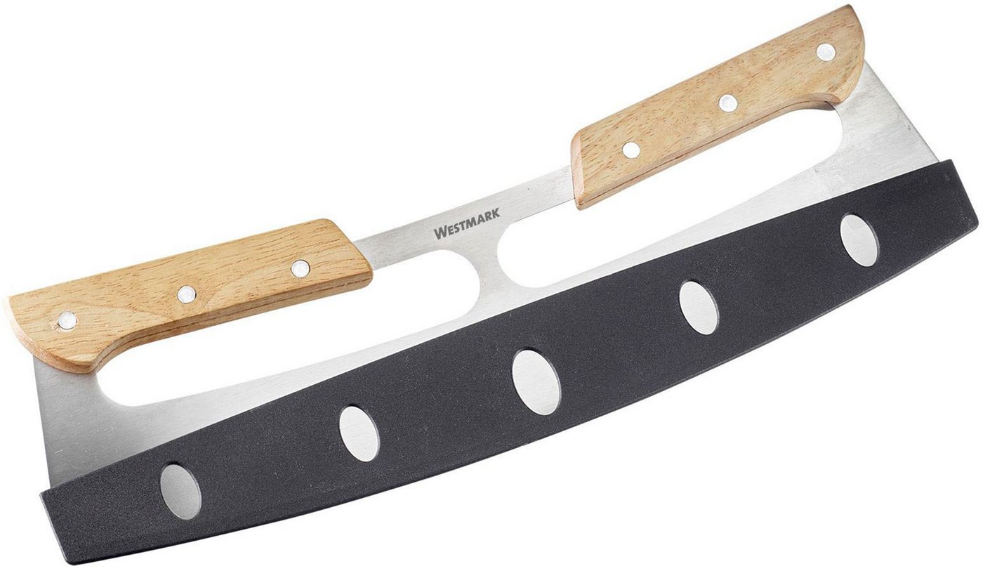WESTMARK Pizzaschneider Pro, Wiegemesser, Edelstahl mit Holzgriff – Bild 3 von 5