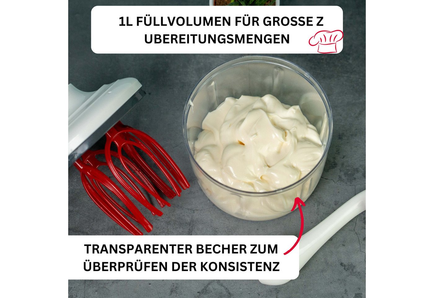 WESTMARK Rührquirl Ohne Strom, Füllvolumen: 1 l, Kunststoff, Rührblitz – Bild 3 von 5