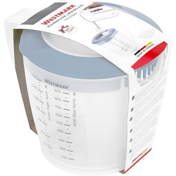 WESTMARK Rührschüssel mit Spritzschutz, Deckel und Ausgießer, Kunststoff, Füllvolumen: 1,4, PP