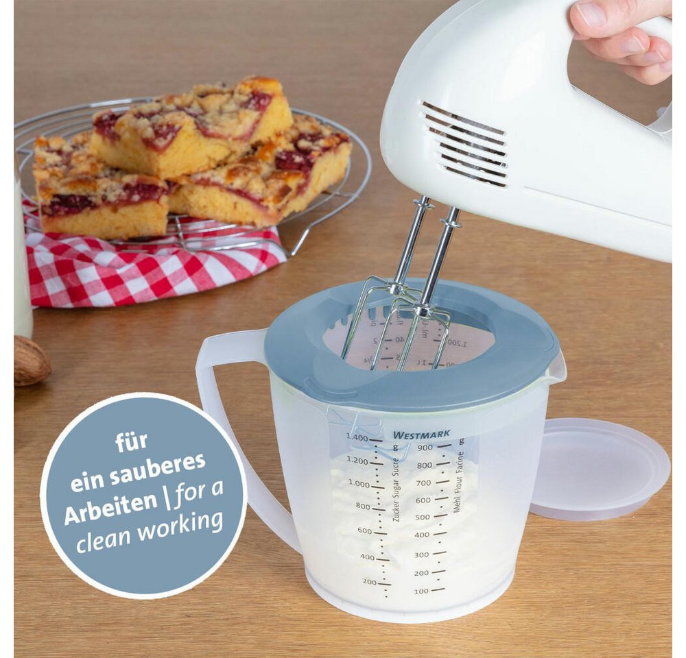WESTMARK Rührschüssel mit Spritzschutz, Deckel und Ausgießer, Kunststoff, Füllvolumen: 1,4, PP – Bild 3 von 5