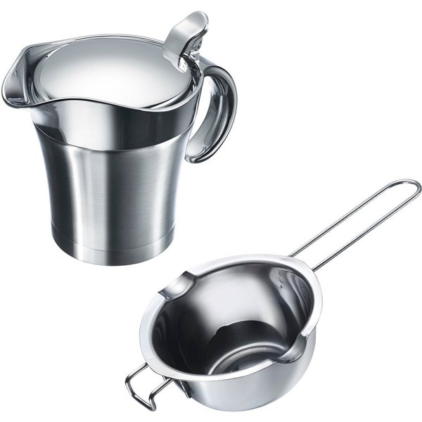 WESTMARK Sauciere, Edelstahl, (Set, 2-tlg), Thermo-Sauciere, Butter-/Schokoladenpfännchen