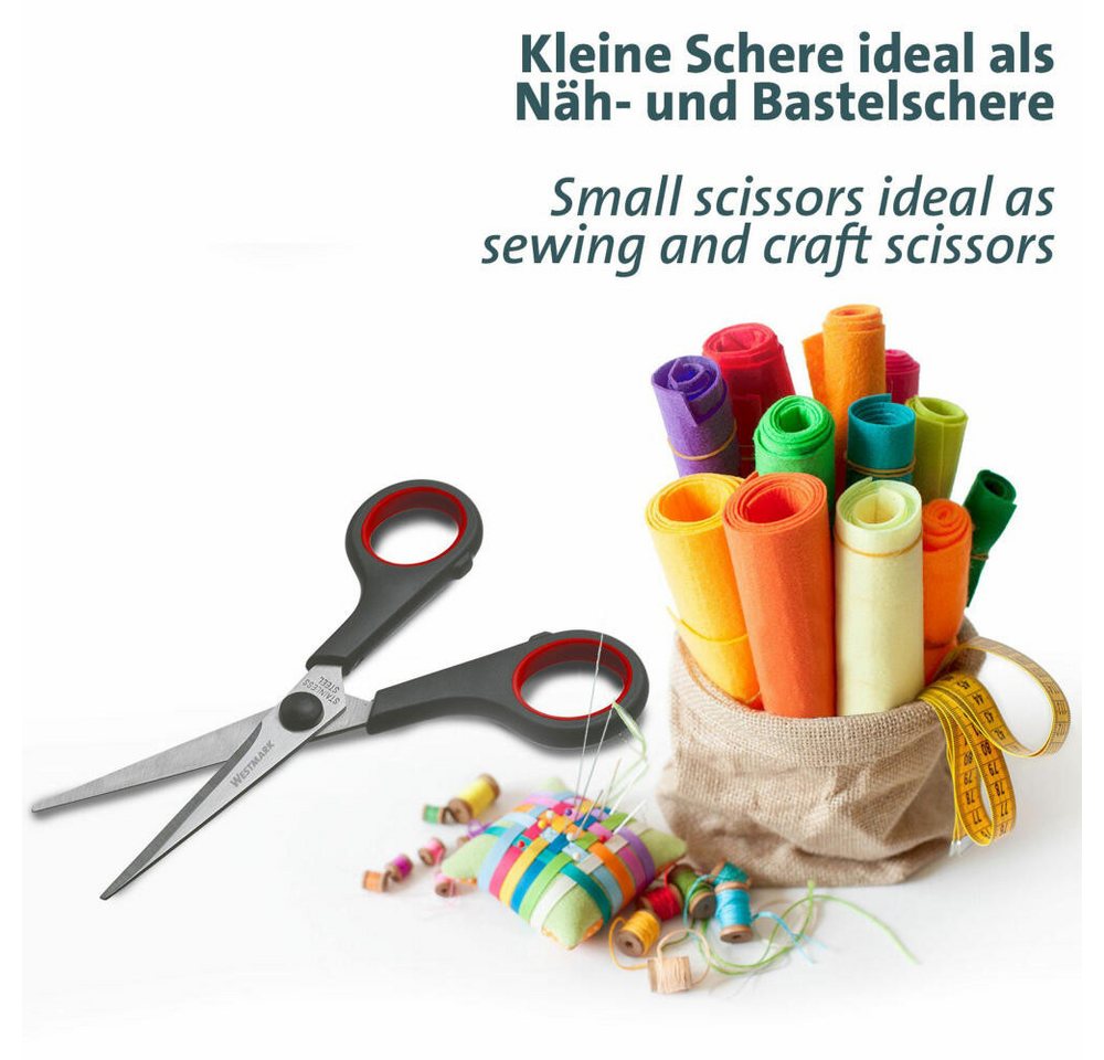 WESTMARK Scheren-Set 3-tlg., je 1x Bastel- u. Nähschere, Universal-Haushaltsschere, Papiers – Bild 5 von 5