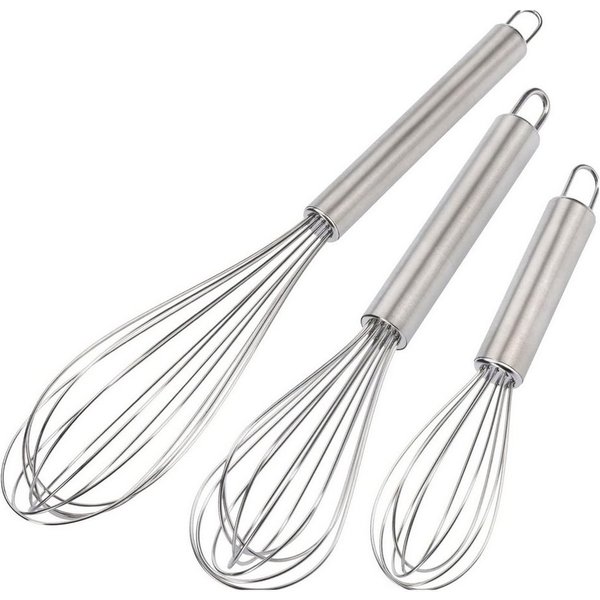 WESTMARK Schneebesen 3 Stk.,Längen: 17/23/28 cm, Rostfreier Edelstahl, Silber