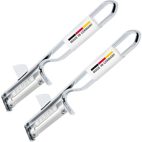 WESTMARK Sparschäler 2 Stk., mit geschärftem Ausstecher, Edelstahlklinge, Famos, Made in Germany