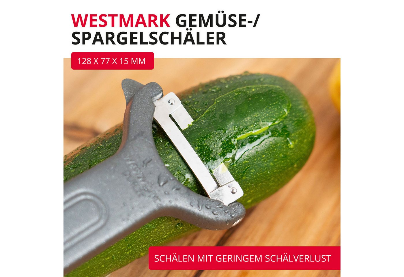 WESTMARK Sparschäler Gemüse & Spargel, »Quick« Black Edition, griffige Haptik, griffige Haptik – Bild 2 von 5