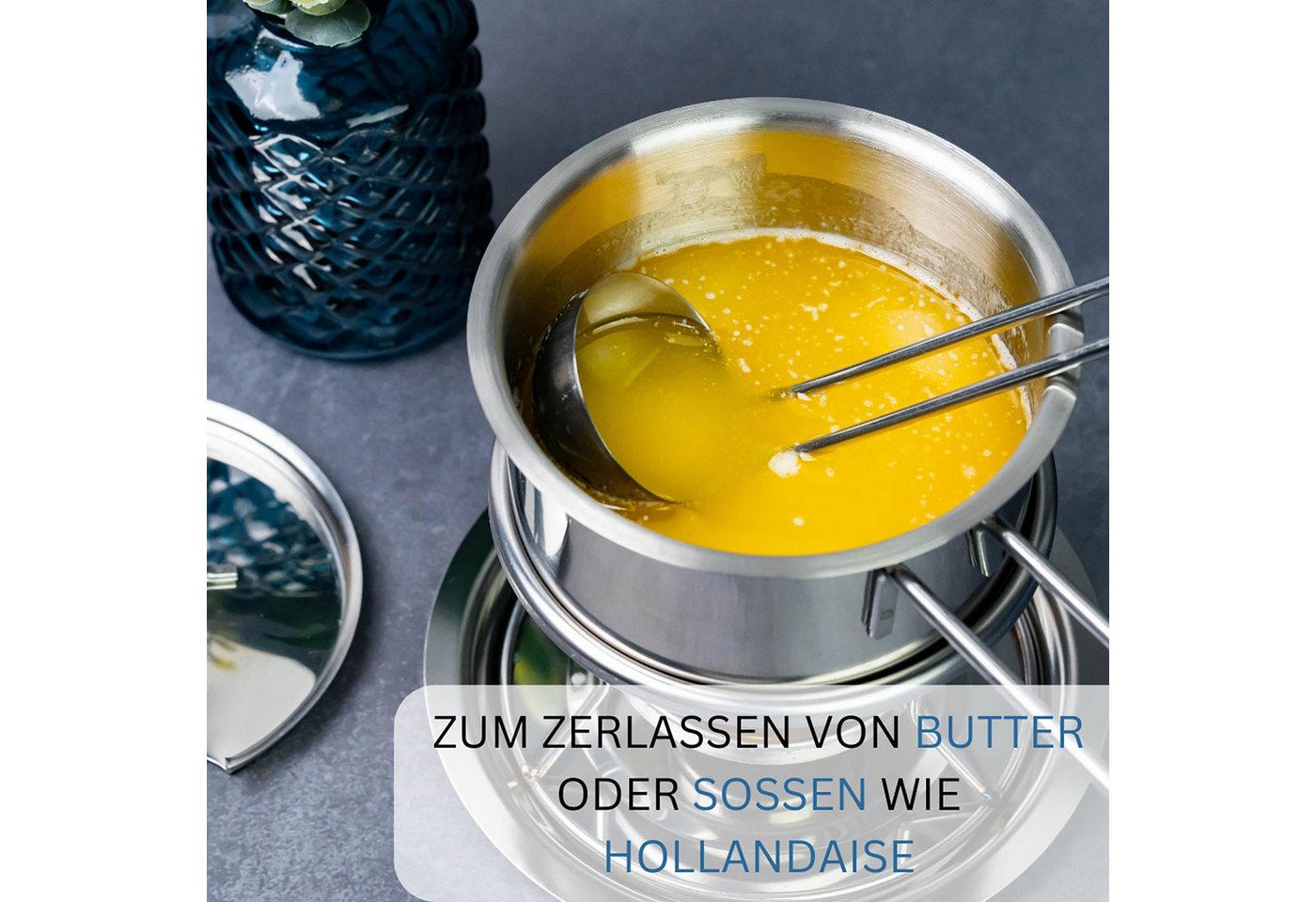 WESTMARK Stövchen Butterpfännchen/Soßenwärmer, Mit Deckel, mit Stövchen inkl. Deckel und Löffel, spülmaschinengeeignet – Bild 3 von 5