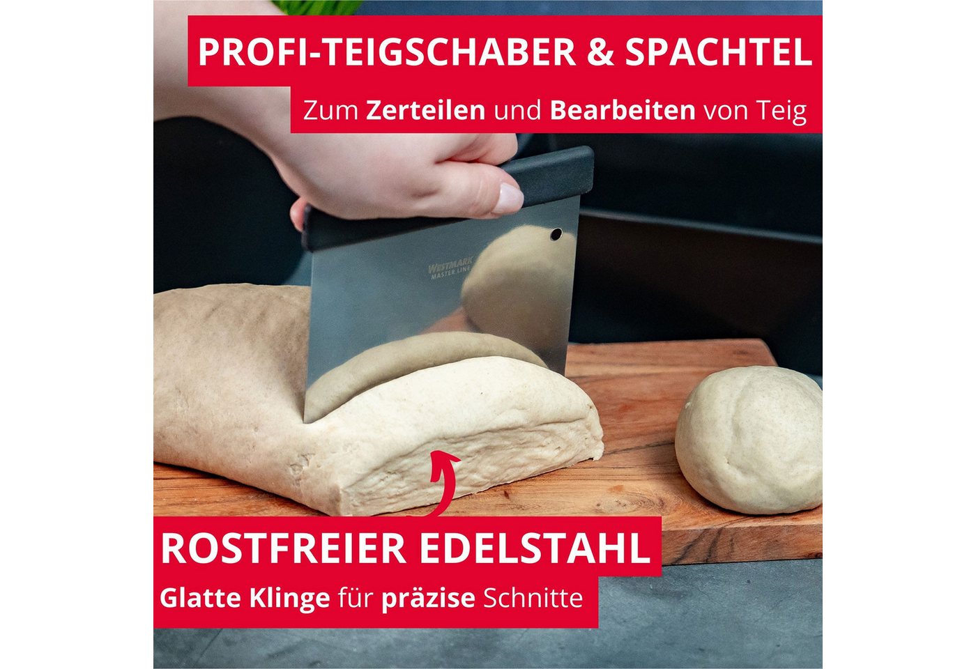 WESTMARK Teigschaber /Spachtel, mit Griff, flexible Klinge, Klingenmaß: 8 x 12 cm, Master – Bild 2 von 5