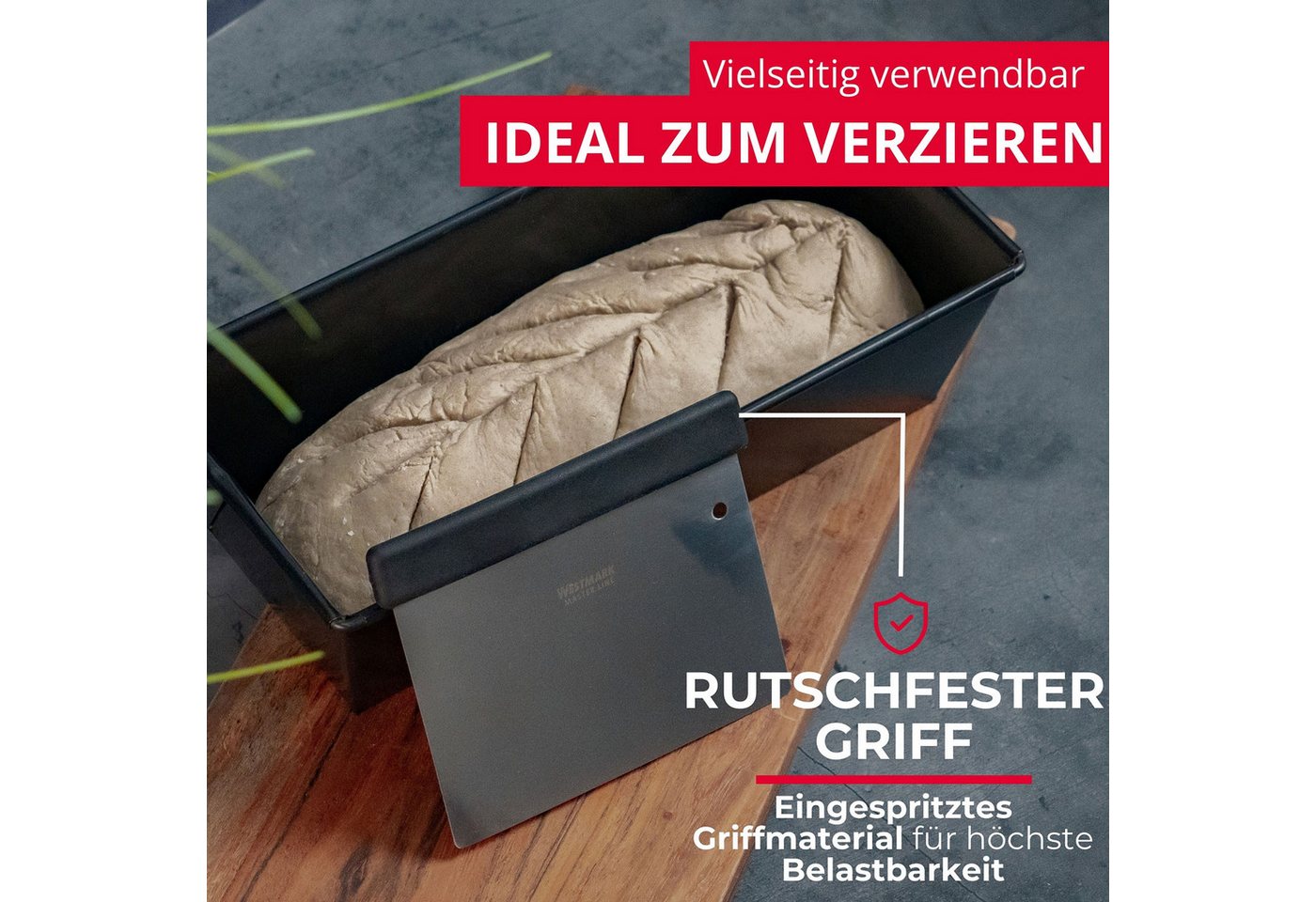 WESTMARK Teigschaber /Spachtel, mit Griff, flexible Klinge, Klingenmaß: 8 x 12 cm, Master – Bild 3 von 5