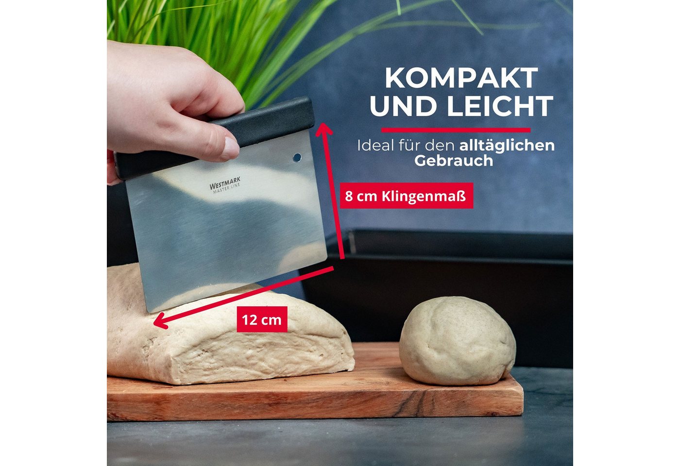 WESTMARK Teigschaber /Spachtel, mit Griff, flexible Klinge, Klingenmaß: 8 x 12 cm, Master – Bild 5 von 5