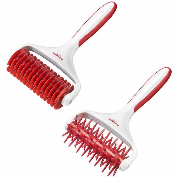 WESTMARK Teigschneider 1 Gitterroller, 19,5 cm + 1 Stipproller, 20 cm, Kunststoff, Weiß/Rot