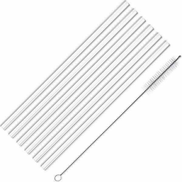 WESTMARK Trinkhalme 6 Glas-Trinkhalme, gerade, inkl. 1 Reinigungsbürstchen, transparent