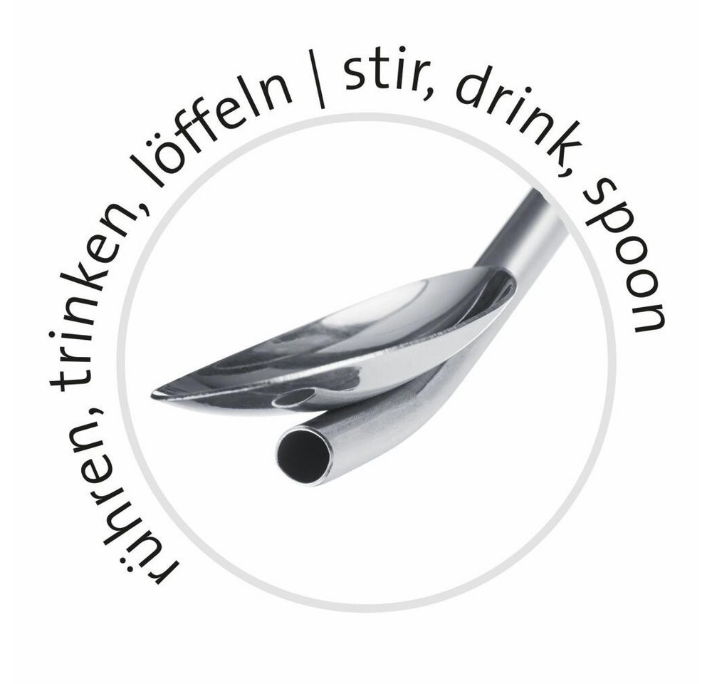 WESTMARK Trinkhalme Trinkhalmlöffel, 4 Löffel + 1 Reinigungsbürstchen, Wiederverwendbar – Bild 2 von 5