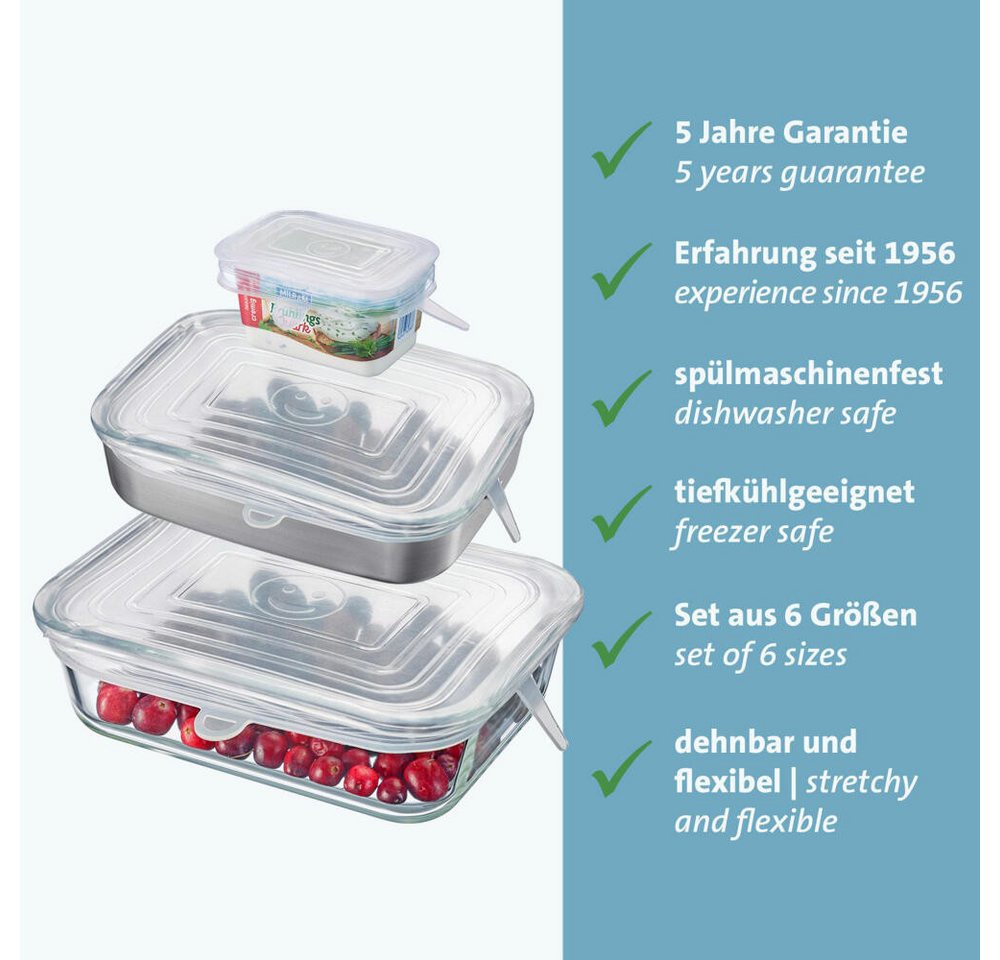 WESTMARK Vorratsdose aus Silikon »Square«, Dehnbar & Wiederverwendbar, 6 Stück, Silikon, BPA-frei – Bild 2 von 5
