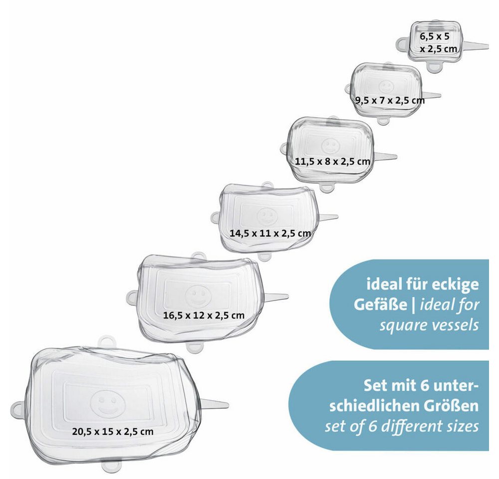 WESTMARK Vorratsdose aus Silikon »Square«, Dehnbar & Wiederverwendbar, 6 Stück, Silikon, BPA-frei – Bild 4 von 5