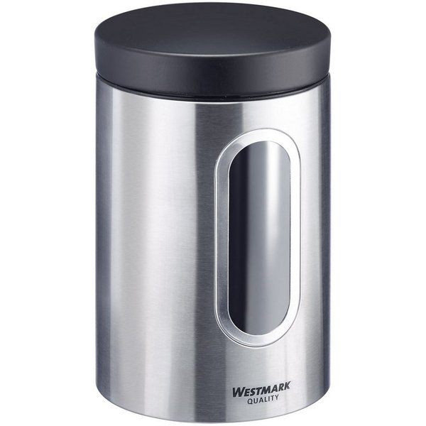 WESTMARK Vorratsdose Vorratsdose mit Fenster 1800 ml, Edelstahl, Silikon, (1-tlg), Edelstahl Vorratsbehälter für Kaffee, Mehl, Zucker etc.