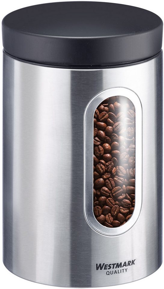 WESTMARK Vorratsdose Vorratsdose mit Fenster 1800 ml, Edelstahl, Silikon, (1-tlg), Edelstahl Vorratsbehälter für Kaffee, Mehl, Zucker etc. – Bild 2 von 5