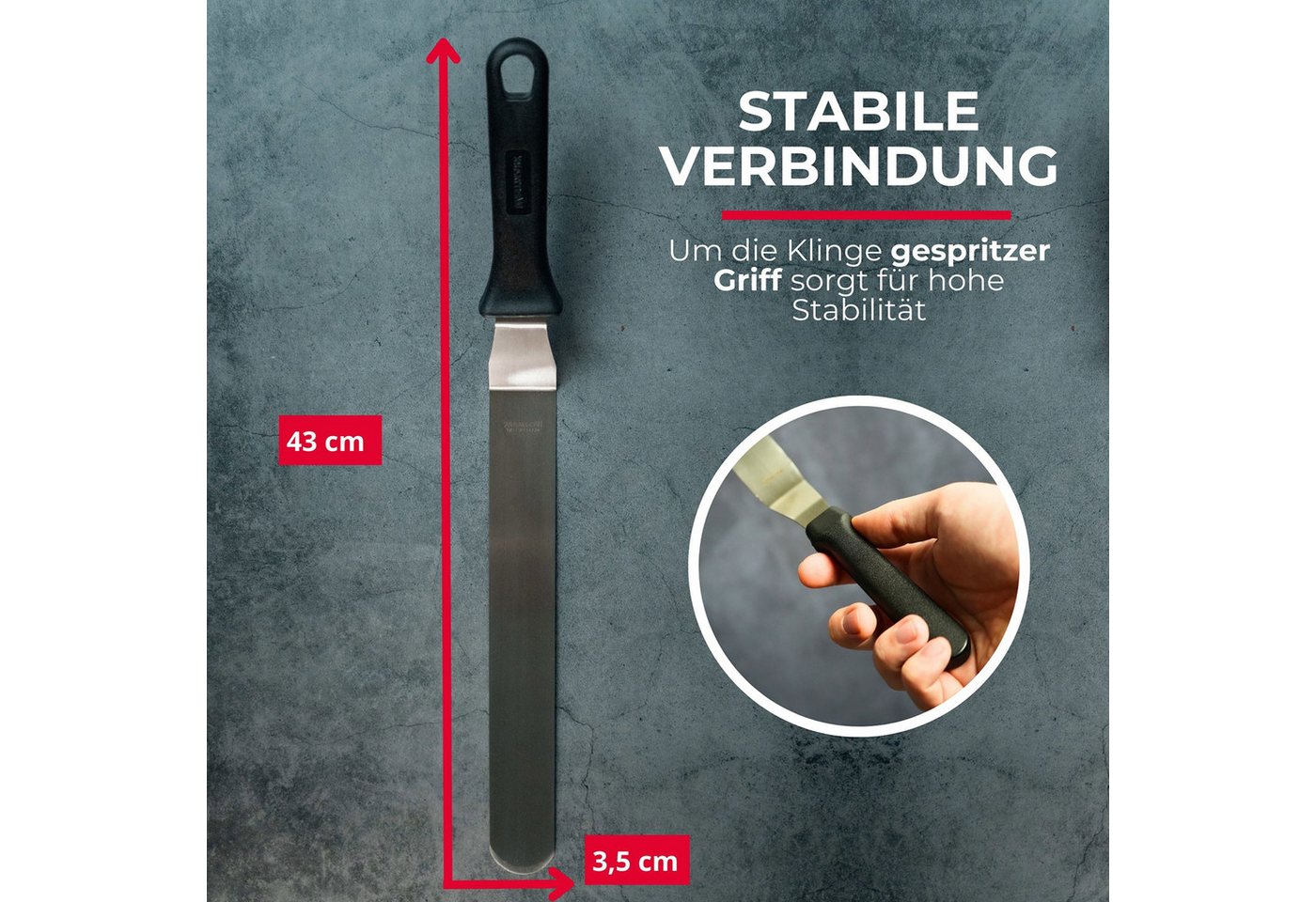 WESTMARK Winkelpalette Gewinkelt, Flexibel, Länge: 43 cm, Profi-Winkelpalette/Konditorenmesse – Bild 3 von 5