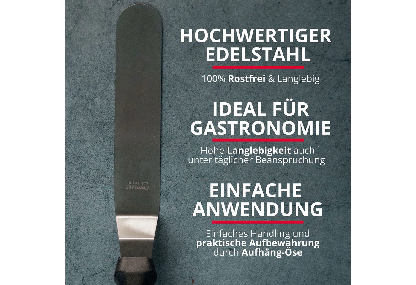 WESTMARK Winkelpalette Gewinkelt, Flexibel, Länge: 25 cm, Profi-Winkelpalette/Konditorenmesse – Bild 5 von 5