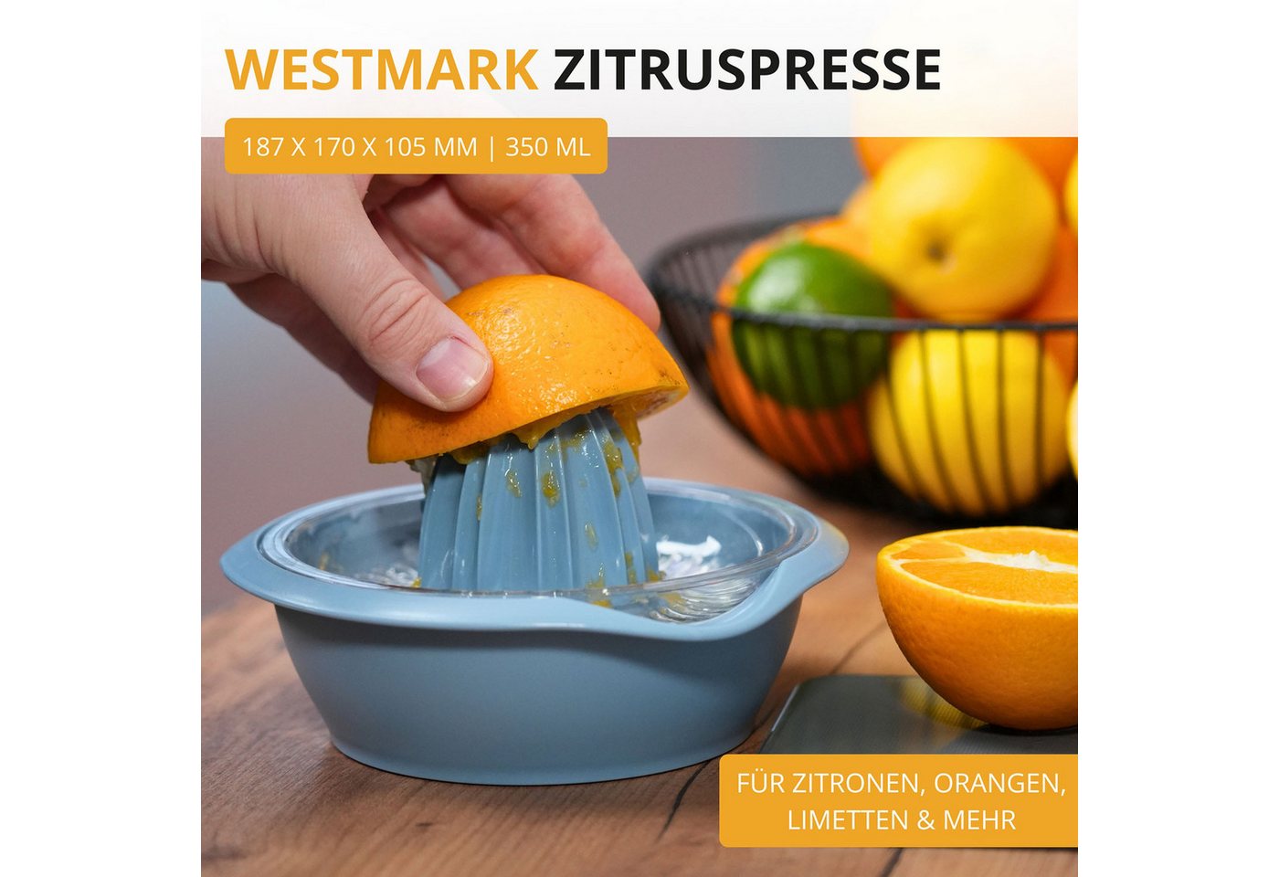 WESTMARK Zitruspresse »Limetta«, 350 ml, blau – Bild 2 von 5