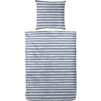 WESTMINSTER Satin Bettwäsche Basic (Streifen blau, 135 X 200 CM)