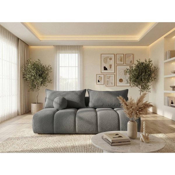 WFL GROUP Schlafsofa Milla mit Bettkasten – 3 Sitzer Couch mit Schlaffunktion, Bettfunktion, Schlaffläche 150 × 200 cm, Skandinavische Polstercouch im modernen 