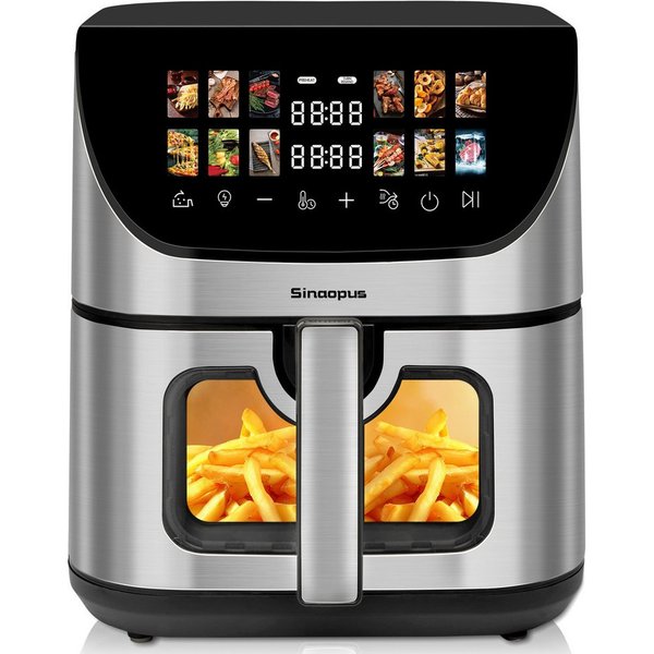 WHEELYOU Heißluftfritteuse 8.5 L Airfryer – 1800 W, Sichtfenster & LED-Display für fettarmes Kochen, 1800,00 W, Genießen Sie knusprige Ergebnisse mit wenig Öl