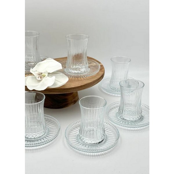 Pasabahce Auflaufform Pasabahce Elysia Teeset Tasse mit Untertasse 12tlg., Glas
