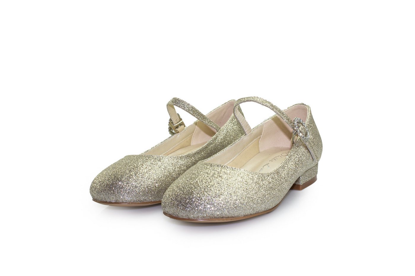 White Lady 904 champagner-Glitter Mädchen Schuhe Riemchenballerina – Bild 2 von 2