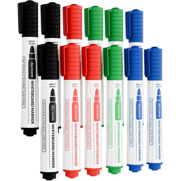 ALLboards Whiteboard Marker ALLboards Whiteboard-Marker-Set – 12 Stück