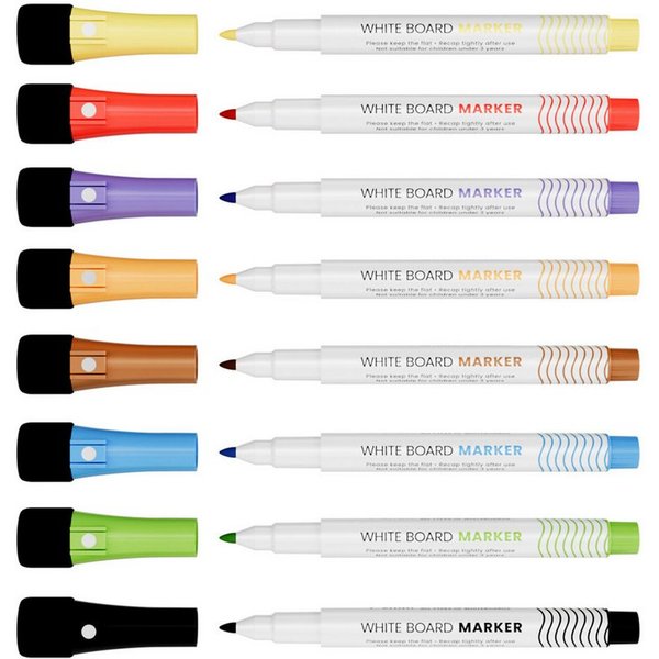 ALLboards Whiteboard Marker Dünn-spitzige Whiteboardmarker-Set ALLboards, (8-tlg)