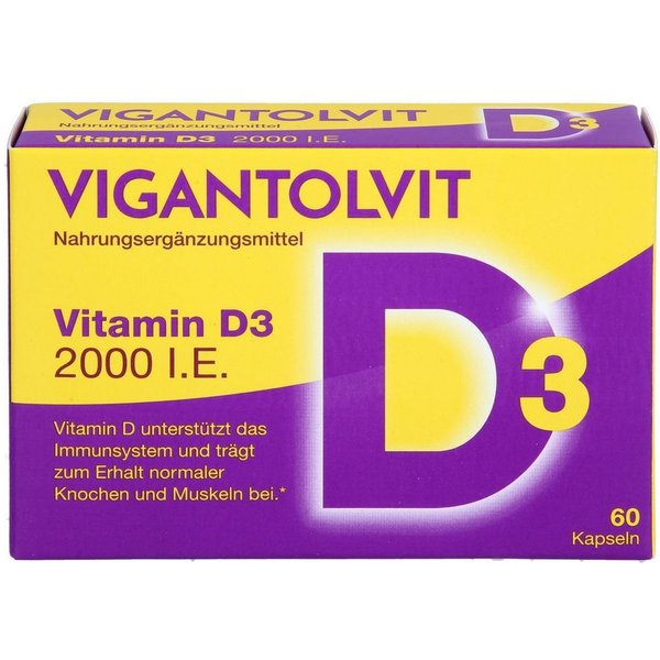 WICK Pharma - Zweigniederlassung der Procter & Gamble GmbH VIGANTOLVIT 2000 I.E. Vitamin D3 Weichkapseln Weichkapseln, 60 St.