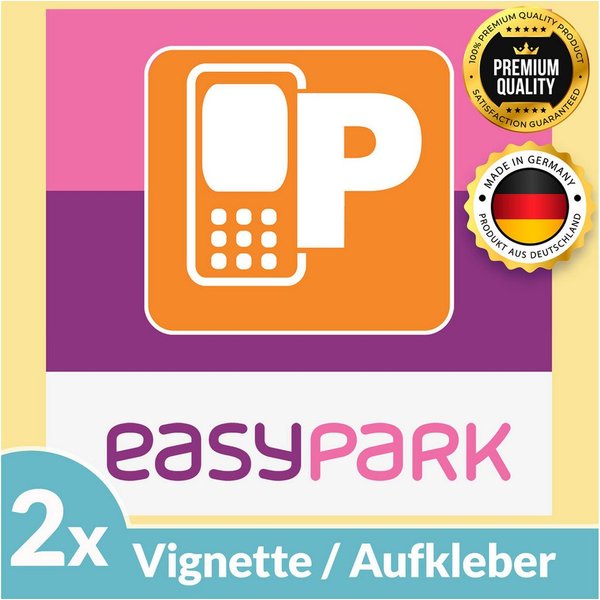 Wicked Chili Aufkleber 2x EASYPARK Vignette EASY PARK APP Ticket Sticker Hinterglasaufkleber, (2tlg), 60x60mm Vignette für EASYPARK APP
