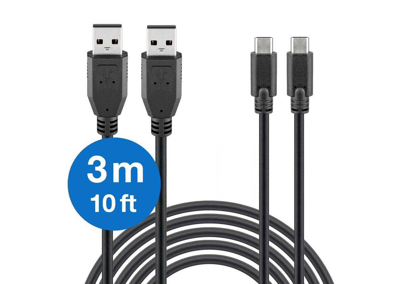 Wicked Chili USB-C Ladekabel für PS5, XBOX X/S Controller Gaming-Controllerkabel, USB-C, USB-A (300 cm), Extra Lang, 3A Fast Charge, mit Knickschutz, Play & Cha – Bild 5 von 5