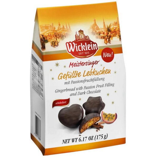Wicklein Kekse, Wicklein Meistersinger gefüllte Lebkuchen Passionsfrucht Füllung 175g
