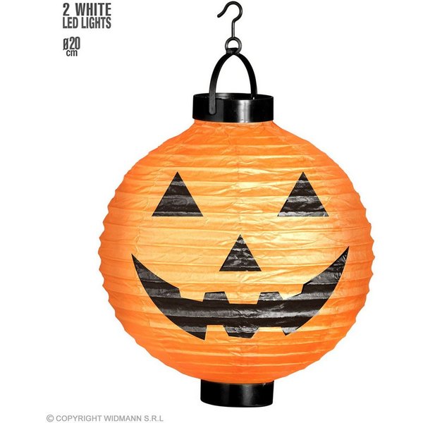 Widmann S.r.l. Dekoobjekt Halloween Deko Laterne 'Kürbis' LED 20 cm, Orange