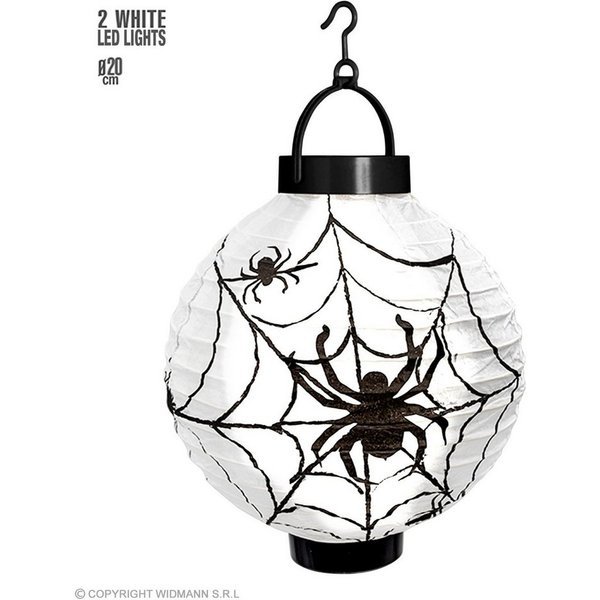 Widmann S.r.l. Dekoobjekt Halloween Deko Laterne 'Spinnennetz' mit LED, 20