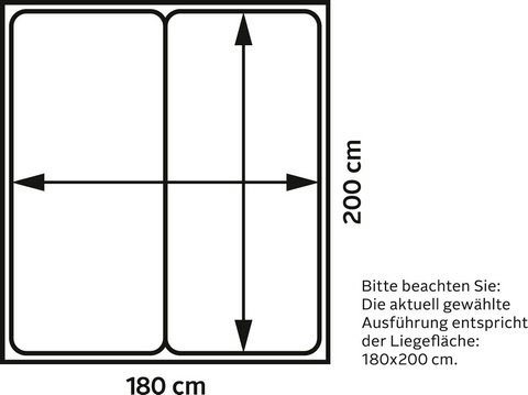 WIEMANN Bett Shanghai, mit geschmackvollem Polsterkopfteil, Made in Germany, in verschiedenen Breiten, Füße chromfarben – Bild 5 von 5