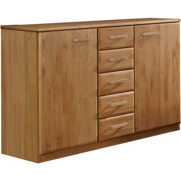 WIEMANN Kombikommode Lausanne, Drehtürenschrank, Schrank, Wäscheschrank, Erle teilmassiv (2 Breiten, 2 Höhen 216/236 cm auswählbar, MADE IN GERMANY), Made in Ge
