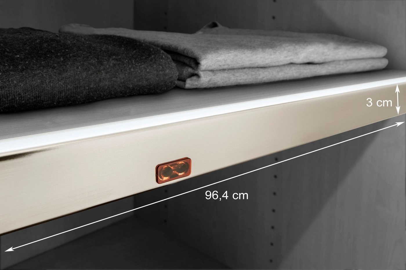 WIEMANN Schrankleuchte, Bewegungsmelder, LED fest integriert, Warmweiß, LED-Lichtblende für Einlegeböden – Bild 3 von 3