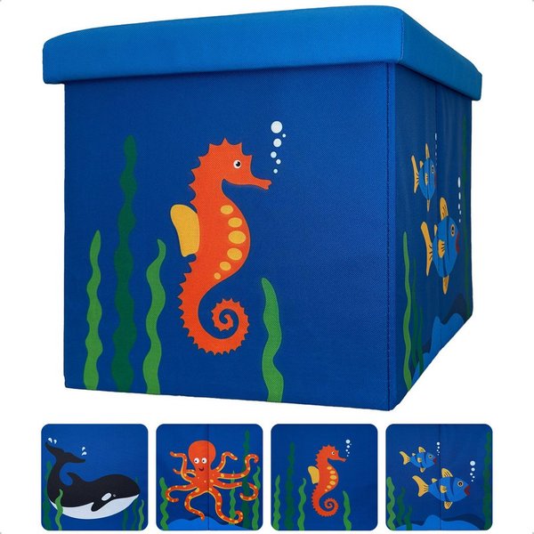 WIESEN.design Spielzeugtruhe 33L, Spielzeugkiste mit Deckel, Kindersitzbank mit Stauraum (Spielzeugbox mit Deckel, Sitzbank Kinder, Spielzeugkiste Kinderzimmer,