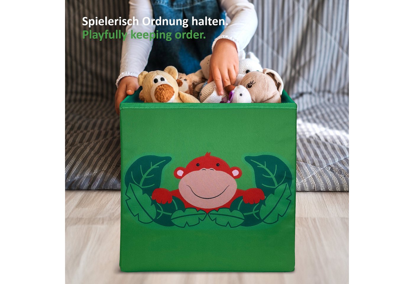 WIESEN.design Spielzeugtruhe 4er-Set, Spielzeugkiste, Aufbewahrungsbox Kinderzimmer (Spielzeugbox mit Deckel, Sitzbank Kinder, Spielzeugkiste Kinderzimmer, Spie – Bild 3 von 5