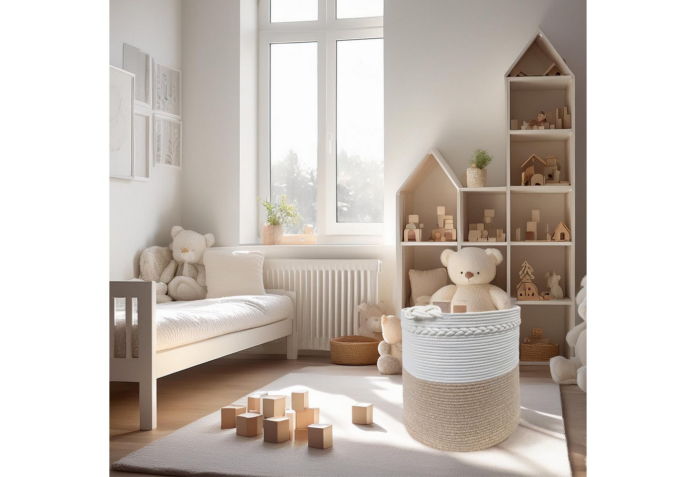 WIESEN.design Wäschekorb KNUT, Wäschekorb geflochten aus Baumwolle, faltbarer Wäschekorb, (Wäschetonne, Wäschetruhe, laundry basket, Wäschesammler, Aufbewahrung – Bild 2 von 5