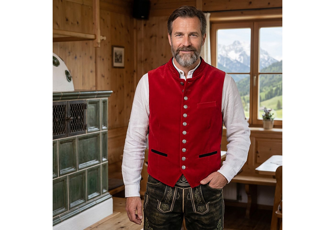 Wiesnkönig Trachtenweste Samtweste Moritz – Bild 5 von 5