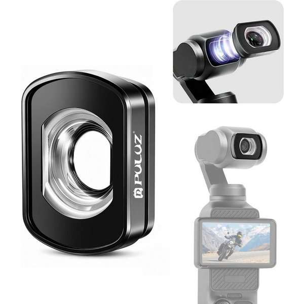Wigento 112 Grad Weitwinkel Linse für DJI Osmo Pocket 4 / 3 Zubehör Schwarz Zubehör Drohne (Kompakt, Leicht, Magnetisch, Passgenau, Mit 112 Grad Sichtfeld)