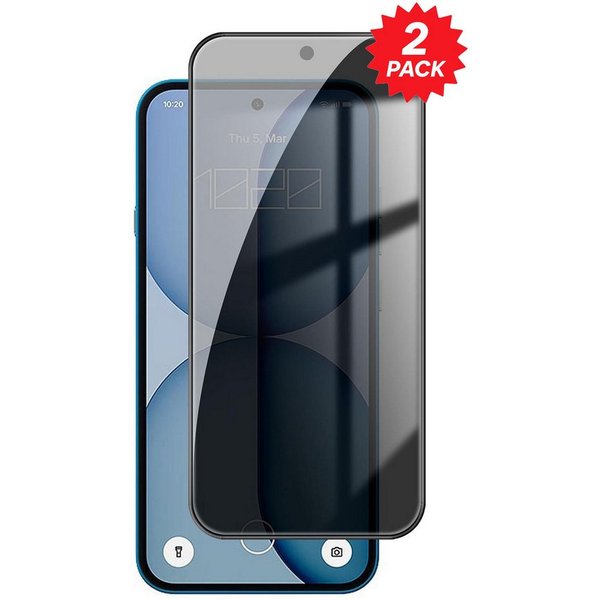 Wigento Displayschutzglas Privacy 2x für Nothing Phone 4a Display 9H Hartglas Blickschutz für Nothing Phone 4a, Spar Set Privacy Display Schutz Glas