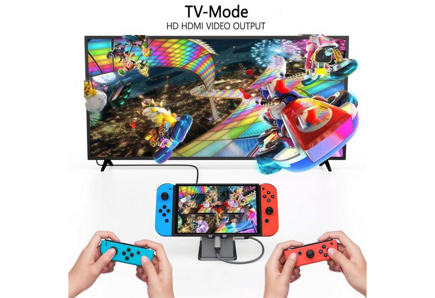 Wigento Für Nintendo Switch Switch 2 Switch OLED 3-in-1 Ladestation Stromadapter – Bild 3 von 5