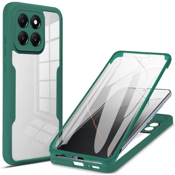 Wigento Handyhülle 360 Grad für Xiaomi 17 mit Display & Kameraschutz Bumper Grün 6,36 Zoll, 360 Grad Schutz, stoßdämpfend, robust
