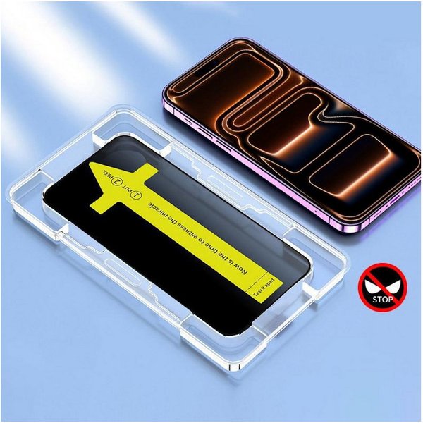 Wigento Handyhülle Für Apple iPhone 17 Pro Fast Attach Privacy 9H HD Schutzglas Schwarz, Anti-Spy, 9H gehärtet