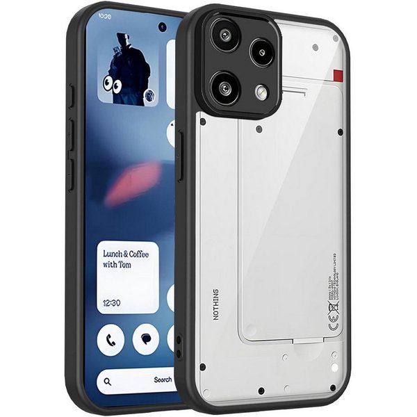 Wigento Handyhülle für Nothing Phone 3a Lite Matte Kunststoff Soft Touch Schwarz, Matte Oberfläche, Soft Touch Gefühl